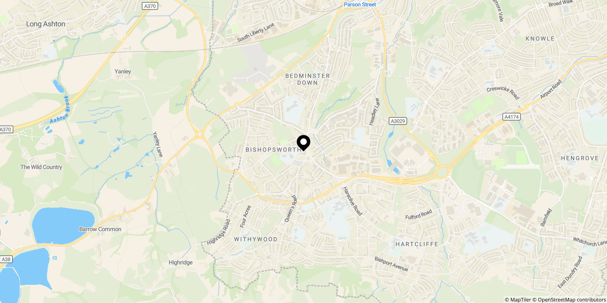 Approximate location of Petercole Drive, Bishopsworth, BS13